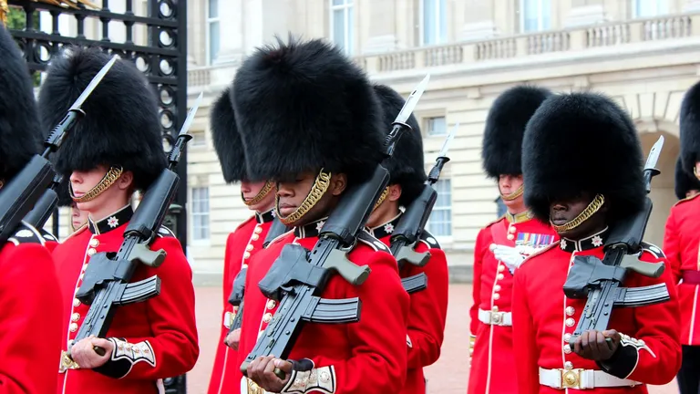 Cât costă căciulile din blană naturală de urs ale militarilor din Garda Regală britanică. Prețul uneia este enorm