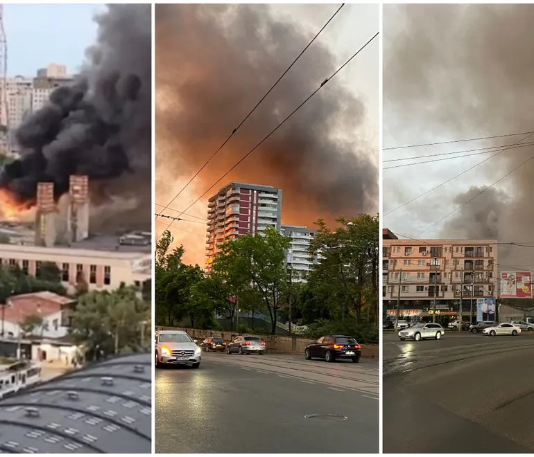 Incendiu puternic izbucnit într-o clădire dezafectată din Bucureştii Noi! S-au produs cel puţin 3 explozii, sunt degajări mari de fum. Locuitorii din zonă au primit mesaje RoAlert