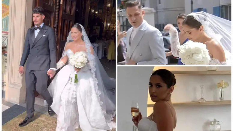 Nunta anului în fotbal! Florinel Coman și Ioana s-au căsătorit! Primele imagini de la eveniment, Gigi Becali s-a numărat printre invitați