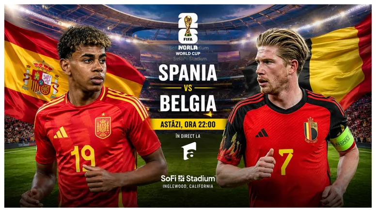 Spania – Belgia 2-1 la Cupa Mondială 2026. Merino salvează din nou „La Furia Roja”, semifinală cu Franţa pentru campioana Europei!