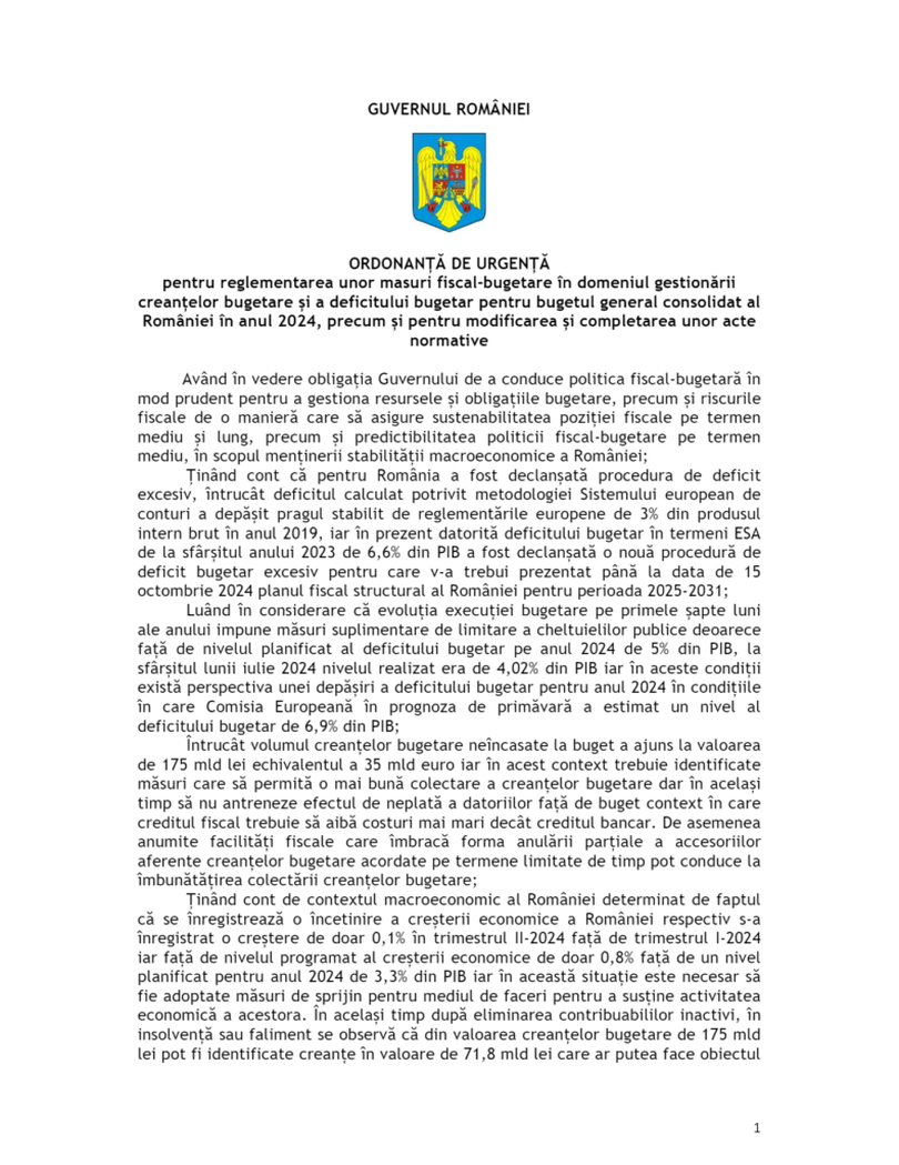 Ordonanța privind amnistia fiscală