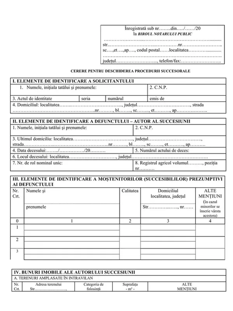 Succesiunea în 2024, cerere