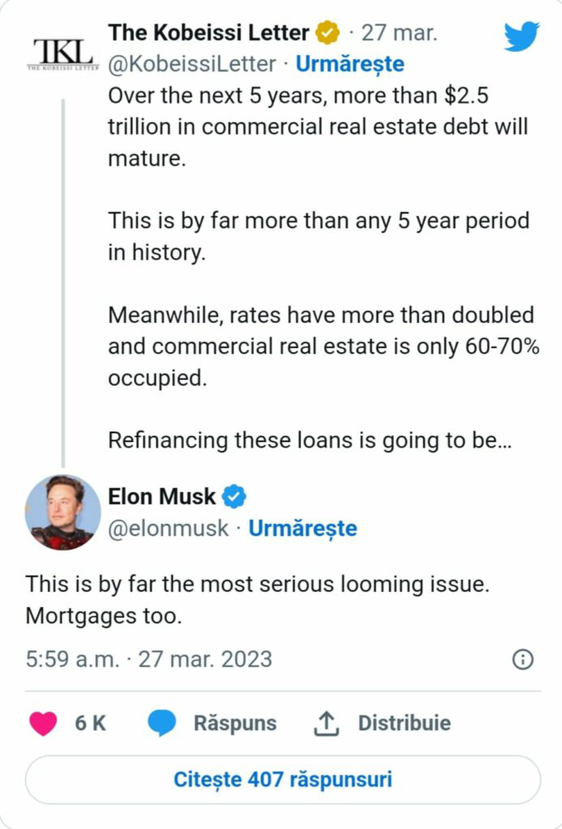 Elon Musk a comentat pe Twitter