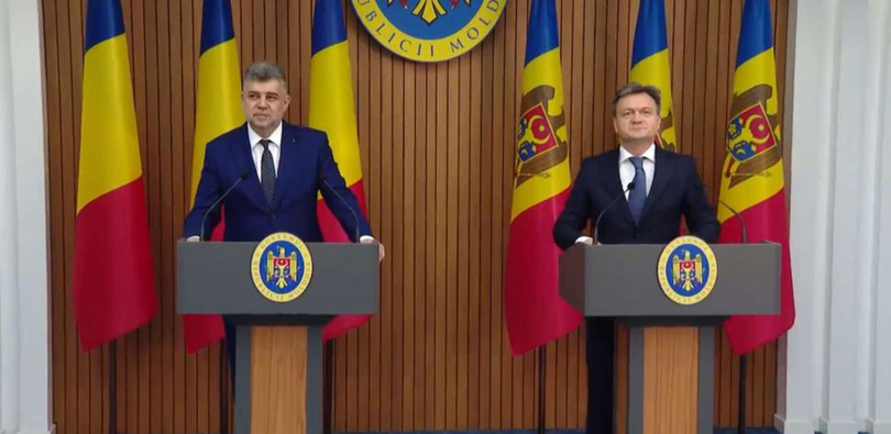 Marcel Ciolacu a organizat vineri conferinţa de presă alături de premierul moldovean Dorin Recean