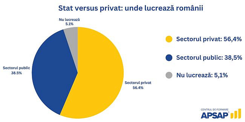 Aproape 60% dintre români preferă să lucreze în sectorul privat
