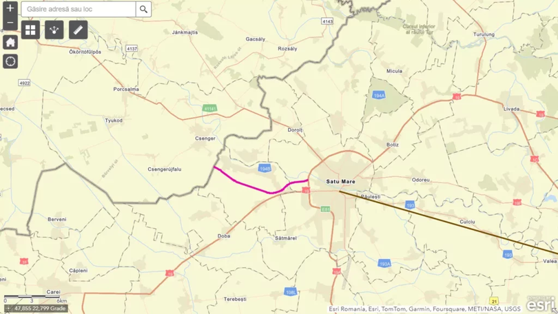 Traseul Drumului Expres Satu Mare-Oar-Frontieră Ungaria