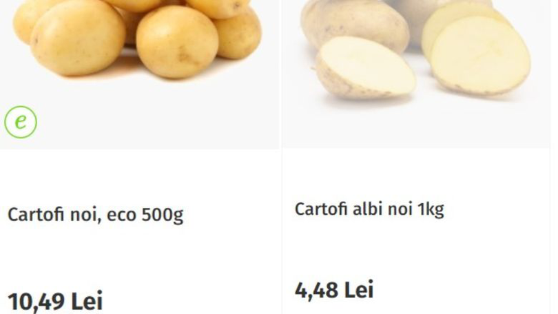 prețuri pentru cartofi noi