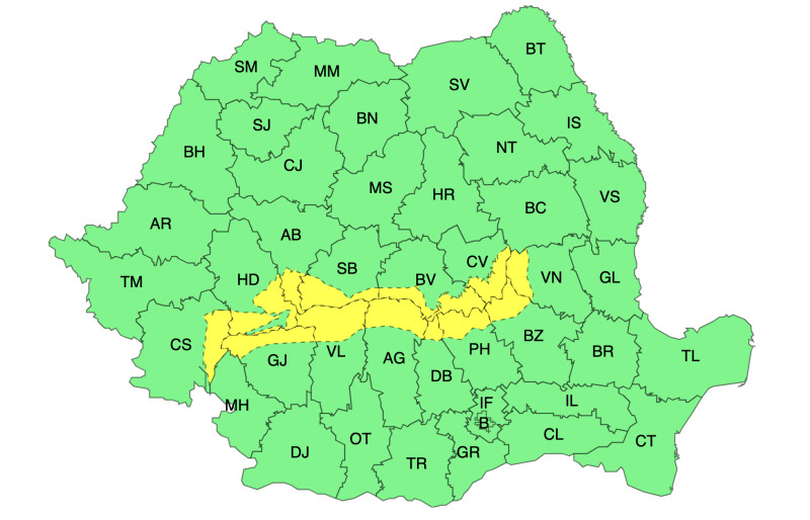 Cod galben de vijelii și vânt puternic
