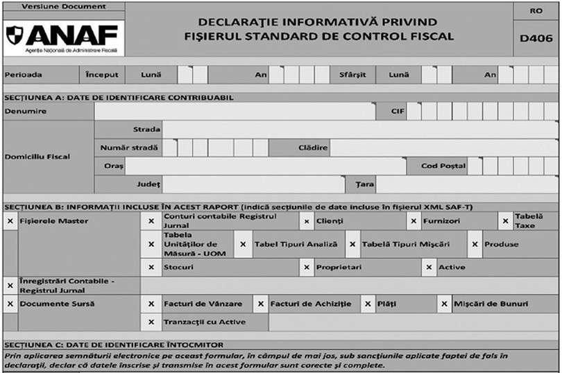 Model Declarație SAF-T