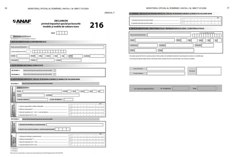 formularul 216 