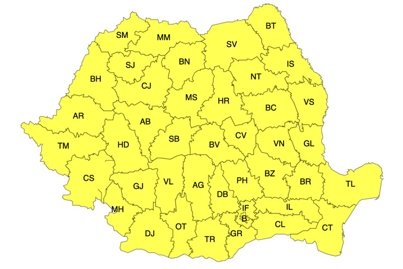 Cod galben de vijelii și vânt puternic