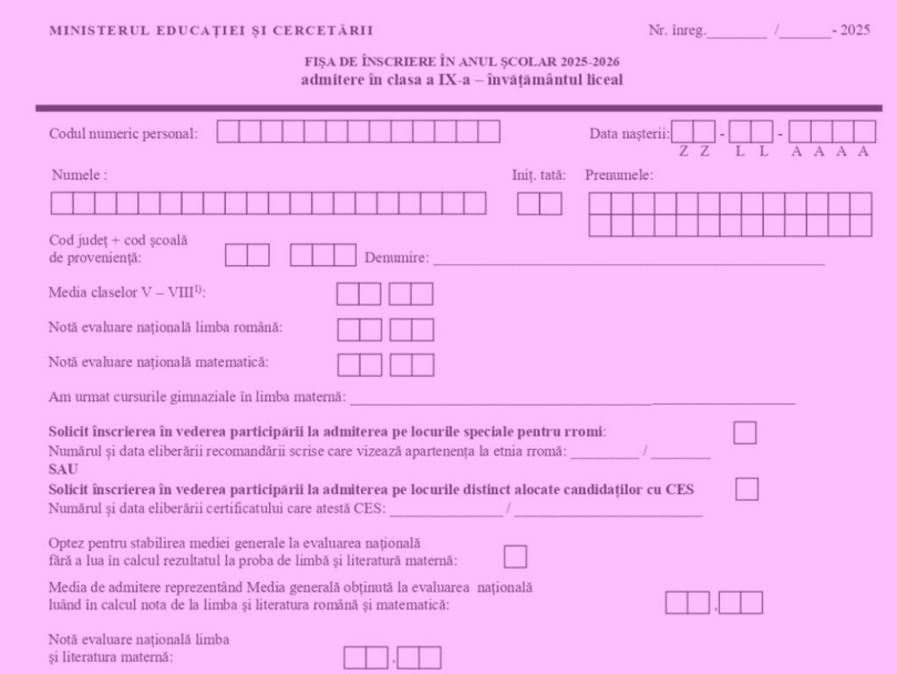 Calculator Admitere Liceu 2025.
