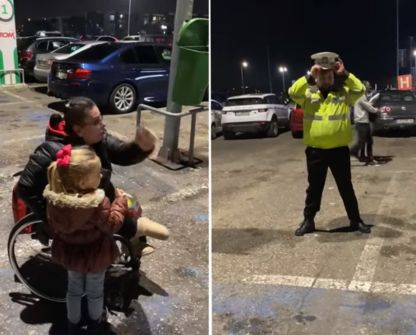 Un polițist local din Constanța a ridicat mașina unei femei cu dizabilități de pe un loc destinat acestora
