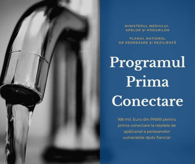 AFM anunță programul „Prima conectare la sistemul public de alimentare cu apă și canalizare”