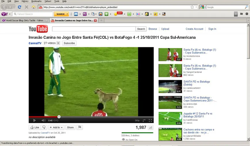 Amuzant. Un câine microbist a dat peste cap un meci de fotbal VIDEO