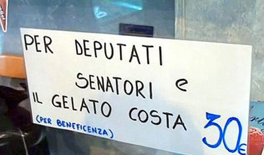 Politicienii italieni sunt pedepsiţi cu preţuri exorbitante în magazine