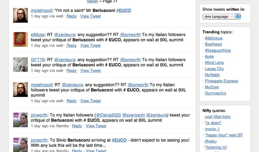 Val de reacţii pe Twitter la anunţul demisiei lui Silvio Berlusconi