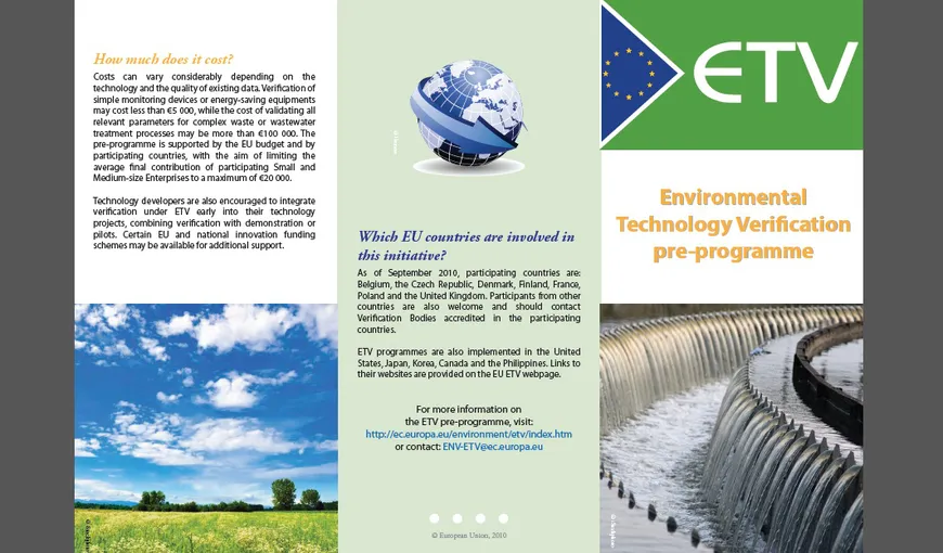 Comisia Europeană a lansat un program-pilot privind verificarea tehnologiilor de mediu