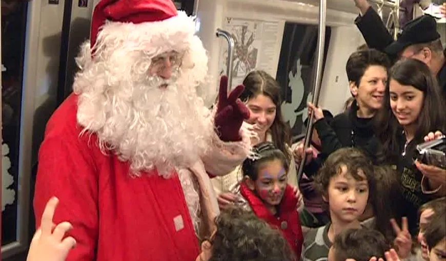 Micuţii din Capitală au făcut o plimbare cu metroul până la staţia lui Moş Crăciun VIDEO