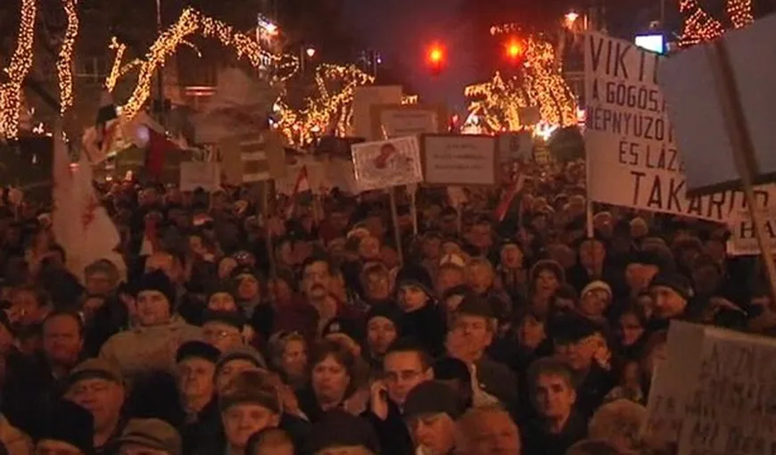4000 de oameni au demostrat la Budapesta împotriva încălcării libertăţii presei