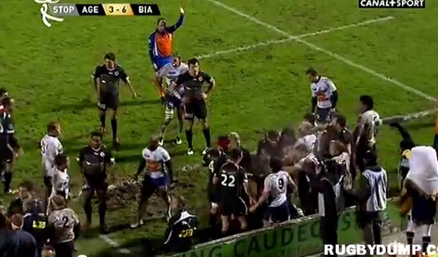 Bătaie ca-n „şapte păcate” pe terenul de rugby VIDEO