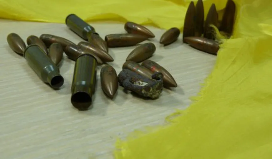 Două pistoale şi 69 de cartuşe, găsite de o angajată de la Salubritate într-un tomberon din Bârlad