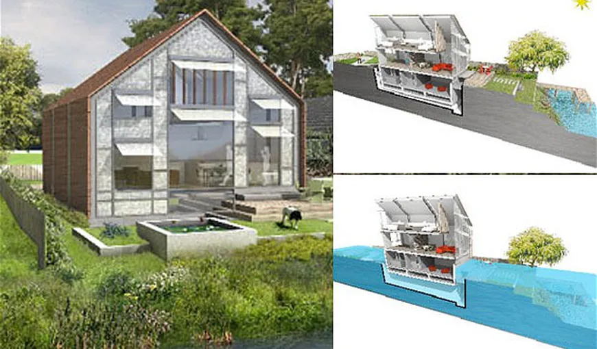 Invenţie împotriva inundaţiilor: Casa care se ridică o dată cu nivelul apei FOTO