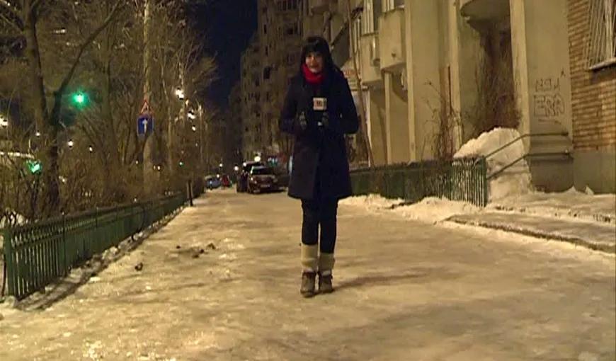 Capitala gheţurilor: trotuarele s-au transformat în adevărate patinoare VIDEO