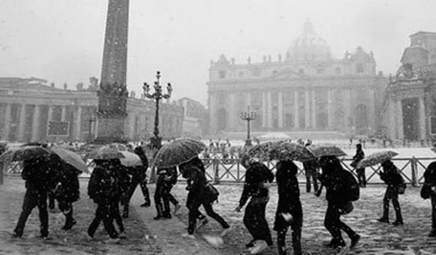 Ninsori abundente în Italia. Oraşul Roma este paralizat de zăpadă