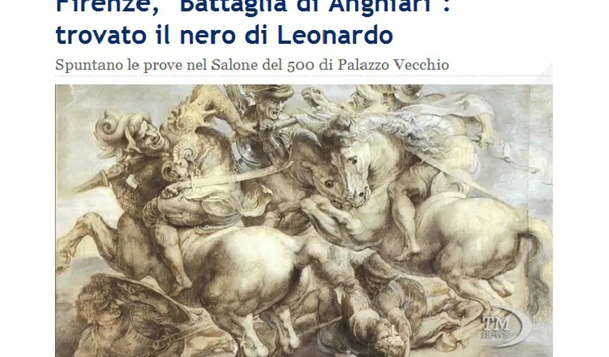O frescă pierdută a lui Leonardo da Vinci, descoperită în primăria din Florenţa