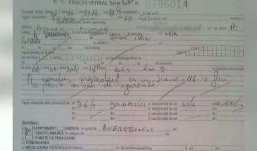 D’ale poliţiştilor. Un agent din Ilfov a amendat un motociclist pentru că nu purta centură