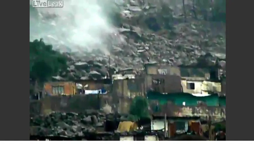 Imagini incredibile: Un sat din Peru, distrus de o inundaţie însoţită de alunecări de teren VIDEO