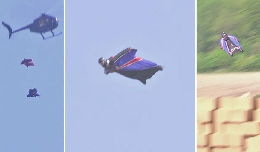 Omul cu aripi. A sărit de la 700 de metri, fără paraşută VIDEO