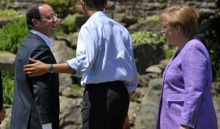 Summit G8: Merkel şi Hollande se împrietenesc, eliminând divergenţele pe tema creşterii economice