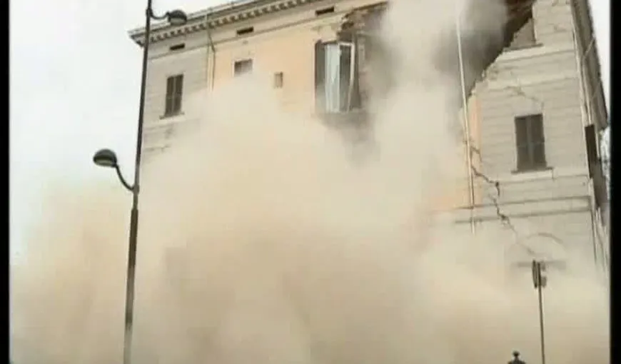 Clădire prăbuşită în direct, în Italia, în timpul unei transmisiuni TV VIDEO