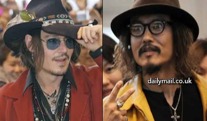 Johnny Depp, întâmpinat în Japonia de sosia sa