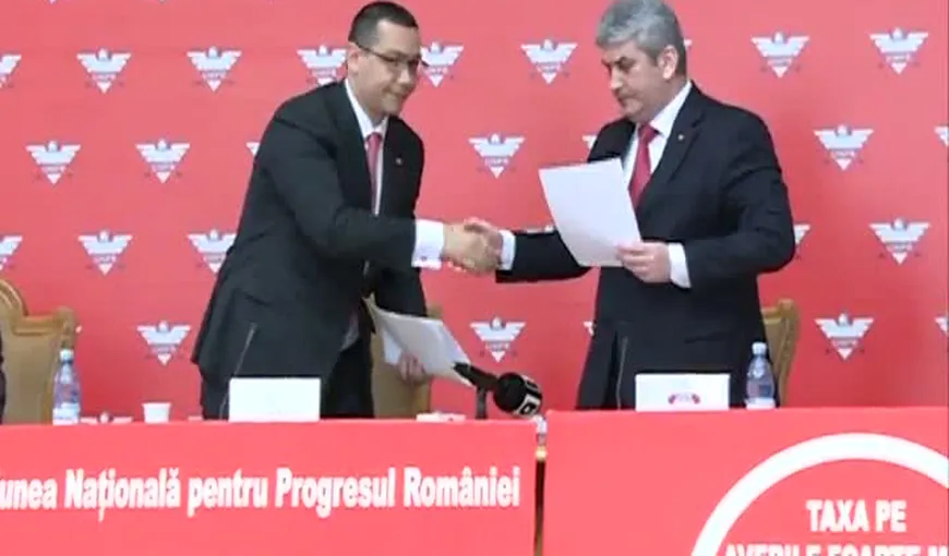 UNPR va vota noul Guvern. Ponta şi Oprea au semnat un protocol VIDEO