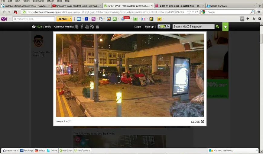 Accident înfiorător în Singapore. Un Ferrari spulberă un taxi VIDEO