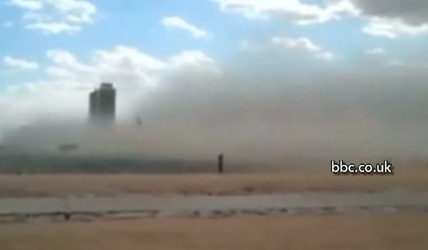 Furtună de nisip în Barcelona VIDEO