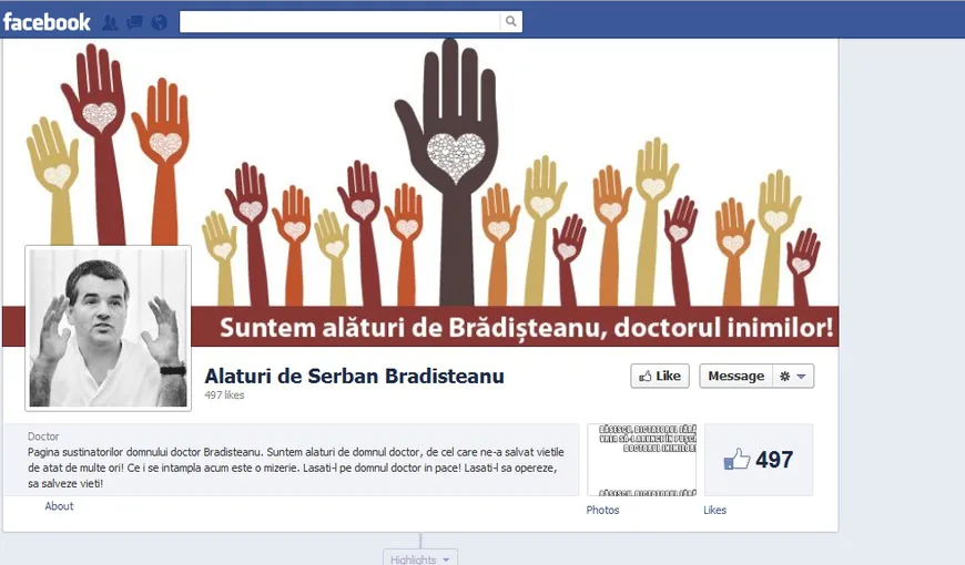 Medicul Şerban Brădişteanu, susţinut pe Facebook