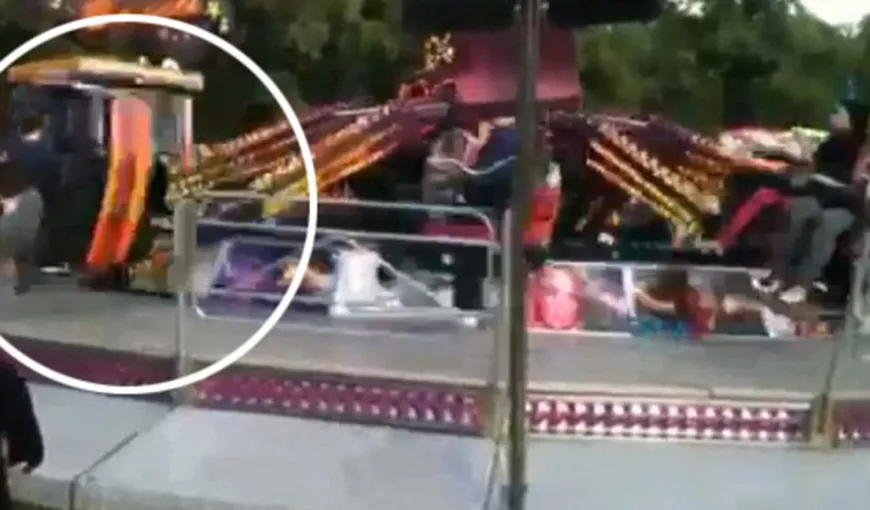 Coşmar în parcul de distracţii: Doi tineri, grav răniţi, după ce caruselul s-a rupt VIDEO