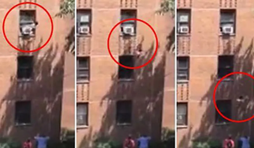 O fetiţă de 7 ani, din New York, a căzut de la etajul 3, direct în braţele unui vecin VIDEO