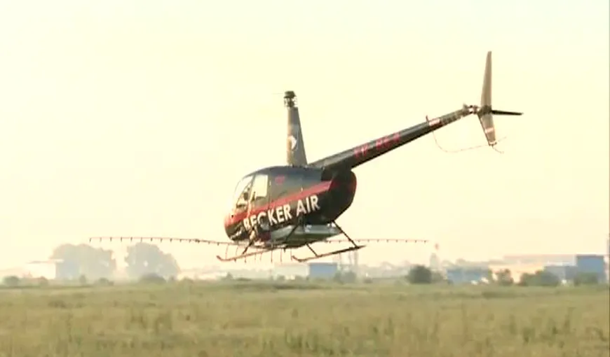 Razie anti-ţânţari, cu elicopterul, în Capitală VIDEO