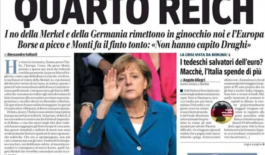 Berlusconi înfurie Germania: Merkel conduce Al Patrulea Reich!