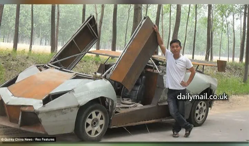 Un chinez şi-a construit singur un Lamborghini din fier vechi VIDEO