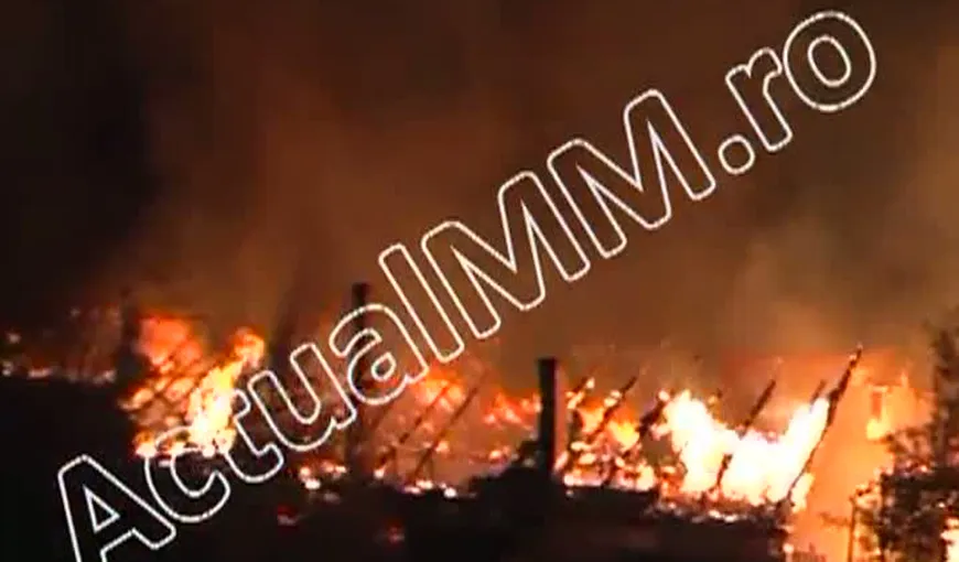 Incendiu de proporţii la Baia Mare: Un depozit de cherestea a fost mistuit de flăcări VIDEO