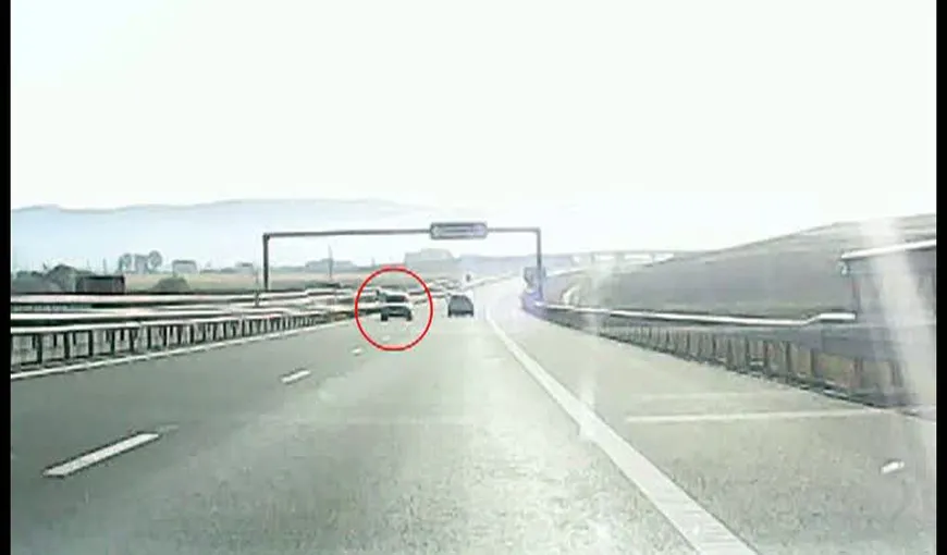 Şofer inconştient, pe Autostrada Soarelui: A fost filmat circulând cu viteză pe contrasens