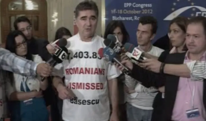 Ioan Ghişe, PROTEST pe holurile Parlamentului la Congresul PPE
