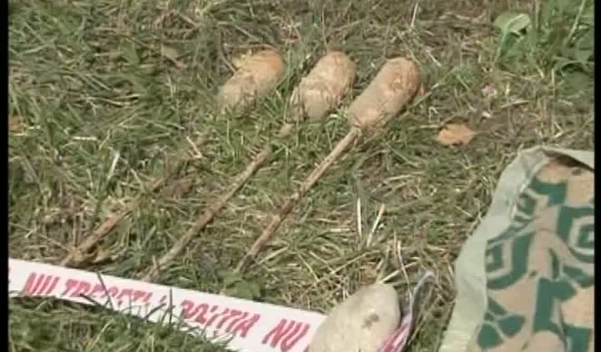 Grenade şi mine antipersonal din Primul Război Mondial, descoperite în Braşov