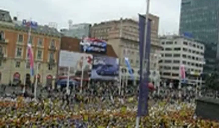 Sectorul public din Croaţia s-a săturat de austeritate şi a ieşit în stradă să protesteze VIDEO